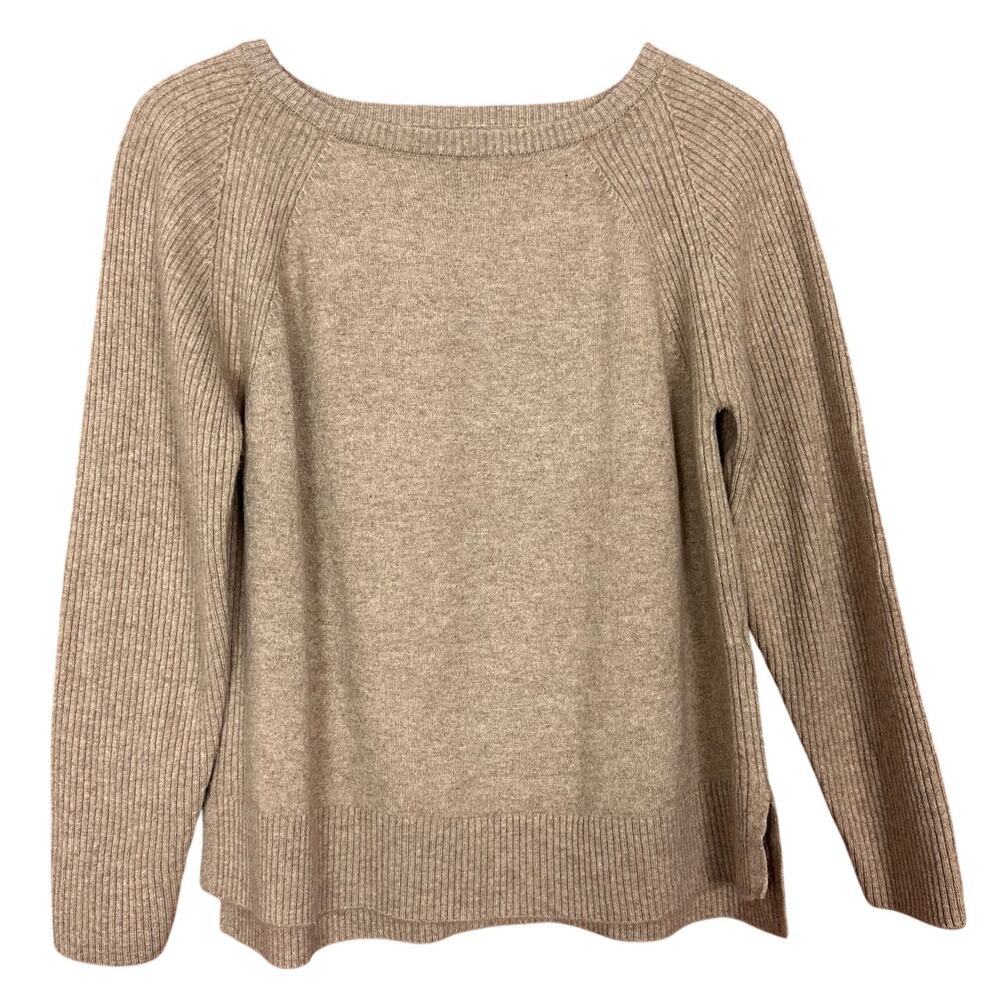 Paul Costelloe Living Wool Cashmere Blend Sweater Tan Brown Womens Size Large